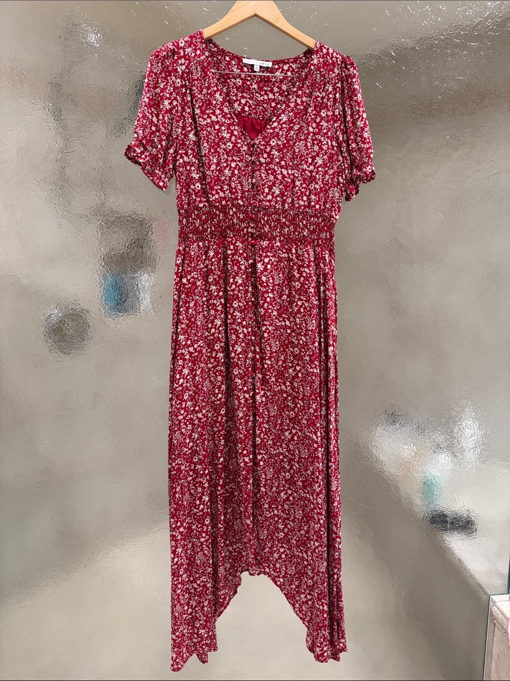 Baltic Born Red Floral High-Low Maxi Dress
